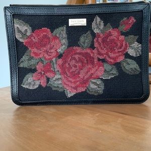 kate spade Rose and Cheetah knit Makeup Bag